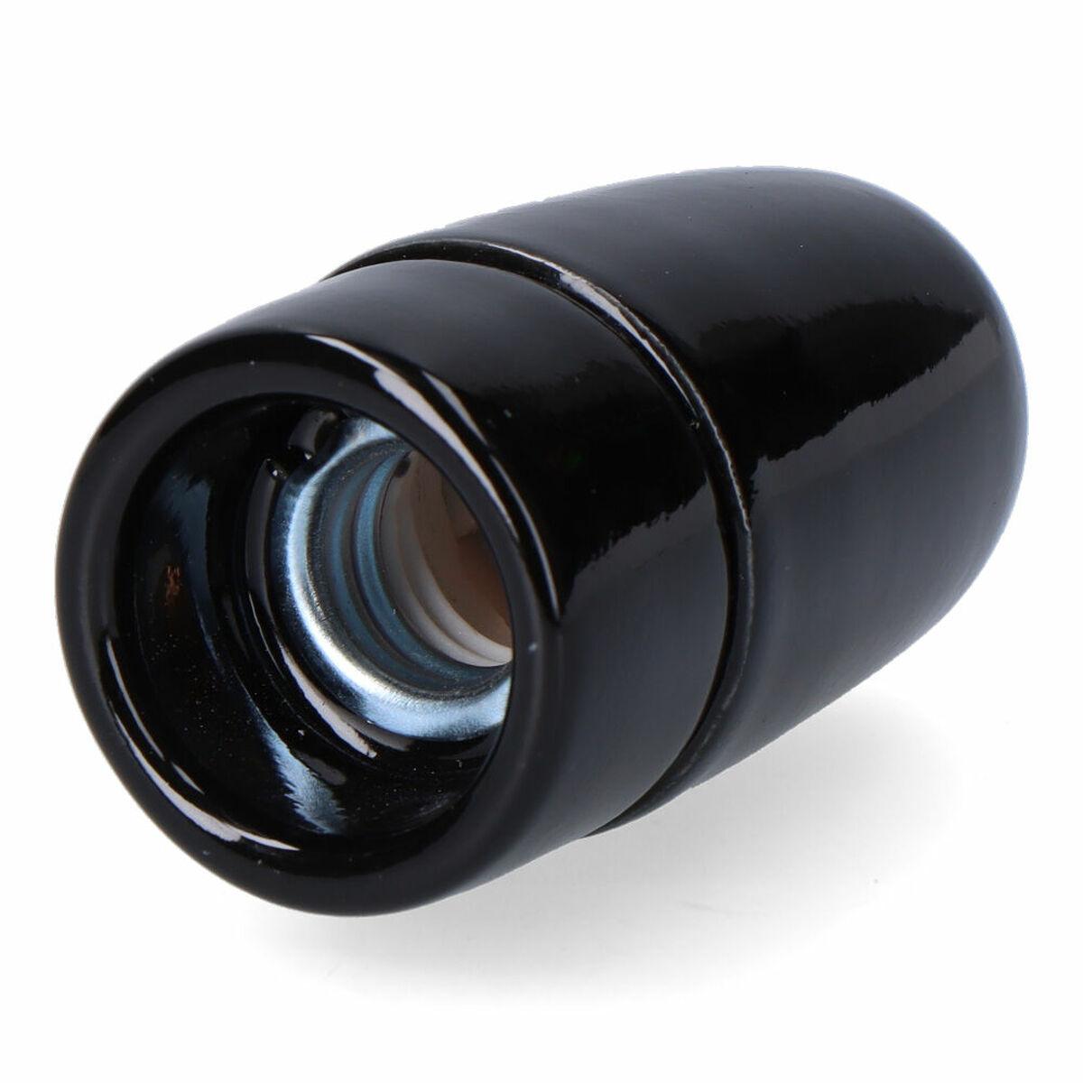 F-line lampeholder E14 - Sort, vintage, 60 W