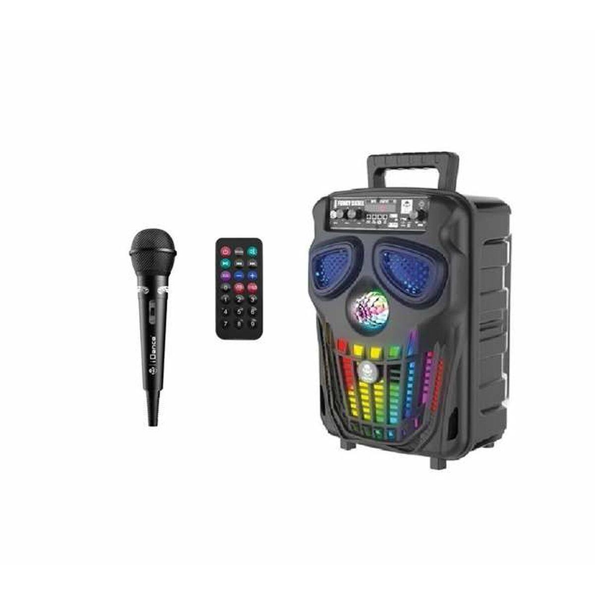 IDance Baby dukke - bærbar højttaler med LED, mikrofon og Bluetooth (sort)