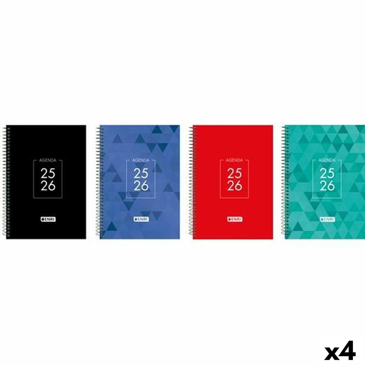 Kalender dagbog ENRI IDENTITY 15 × 21 cm 2025-2026 - 4 stk.