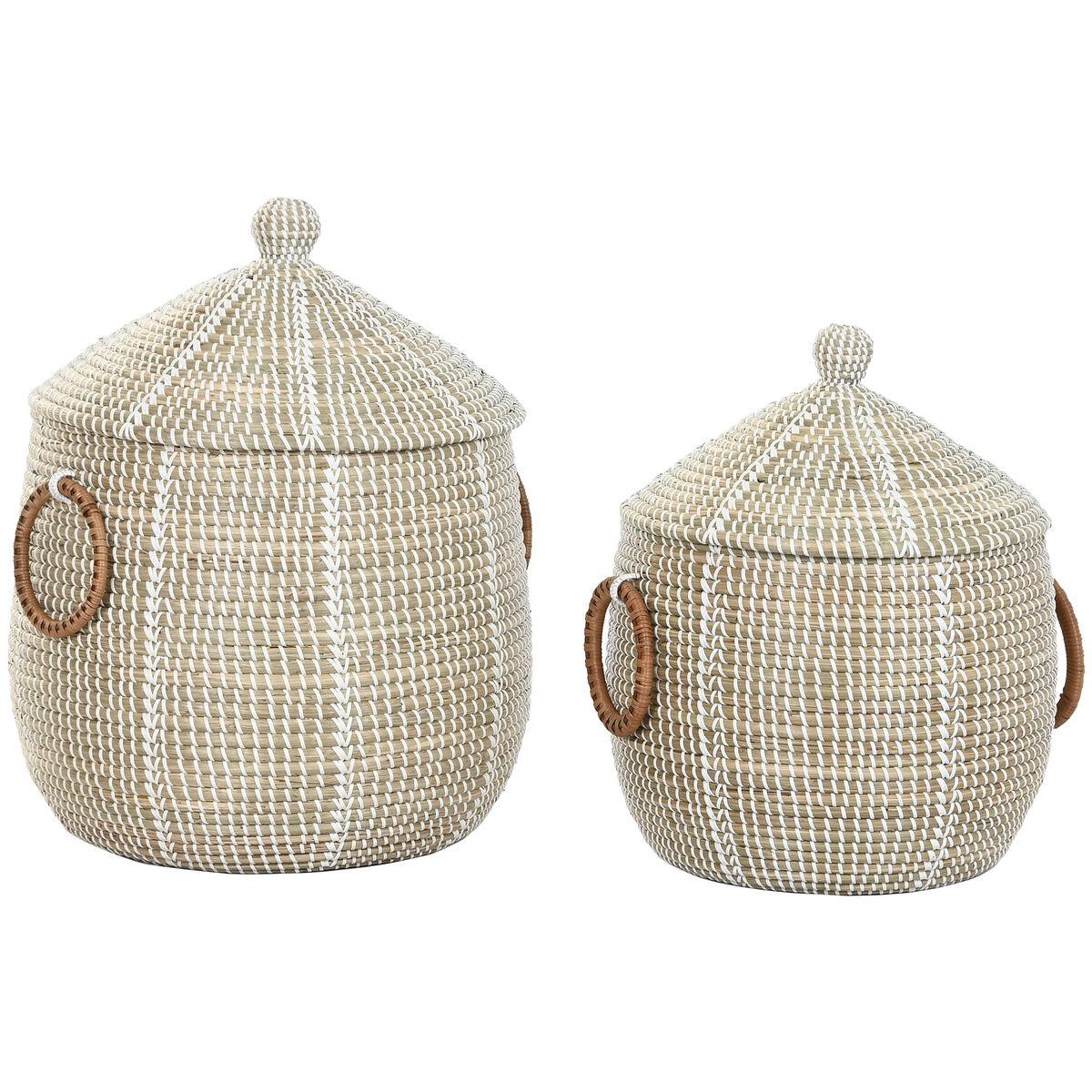 Kurvesæt i havgræs - , hvid/natur, 2 dele