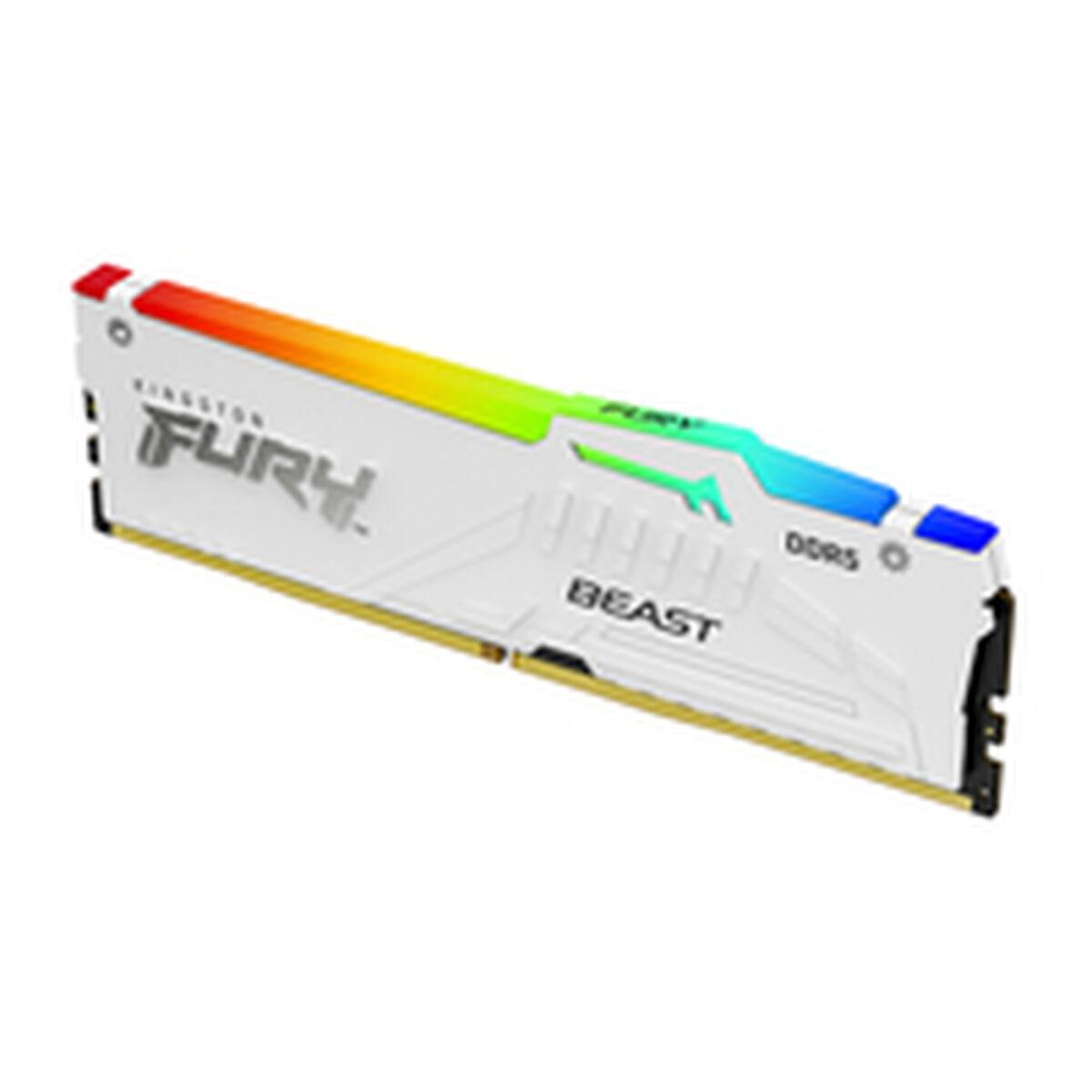 Kingston FURY Beast RGB DDR5-6400 - 16GB - CL32 - Single Channel (1 pcs) - AMD EXPO & Intel XMP - Hvid med RGB