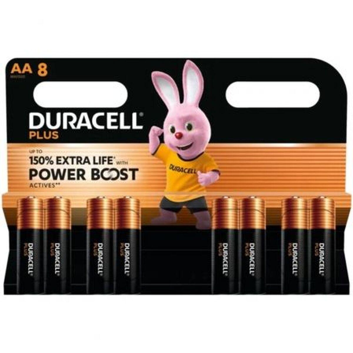Batterier AA Duracell Plus - 1,5 V, 8 stk