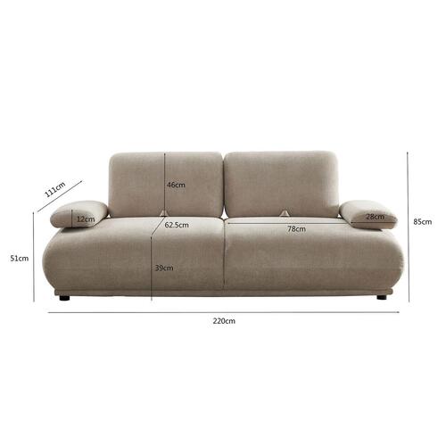 Sofa - Beige Urban, 220 × 111 × 85 cm