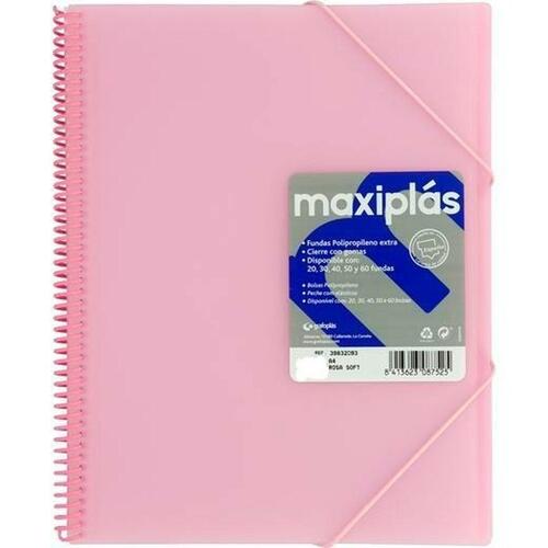 Grafoplas organiser-mappe A4 - lyserød, spiral, 30 lommer