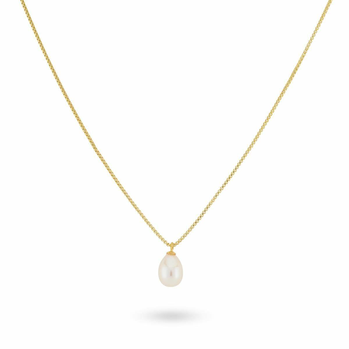 24KAE halskæde til kvinder med perlevedhæng