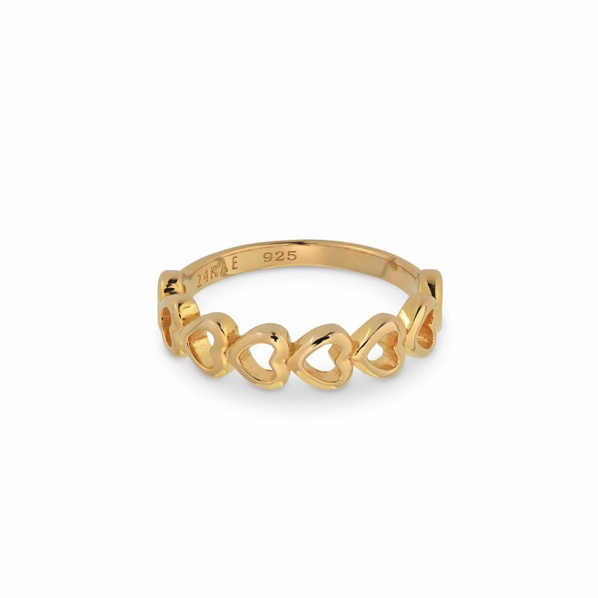 24KAE ring til kvinder med hjerter - 12455Y/54