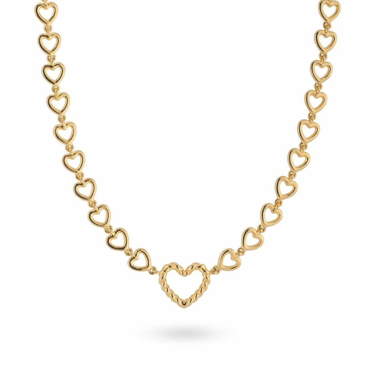 24KAE halskæde til kvinder med hjerter