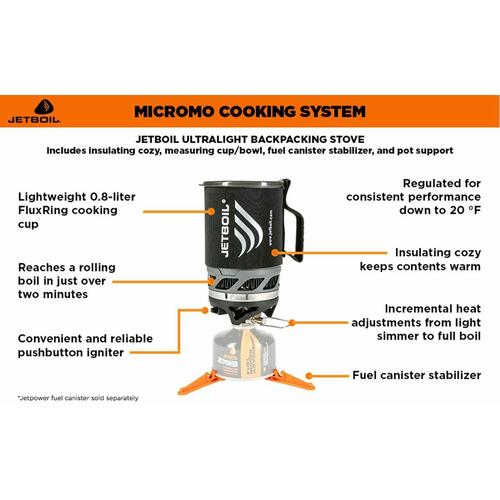 Jetboil MiniMo MCMCB-EU gaskomfur 0,8 l - sort