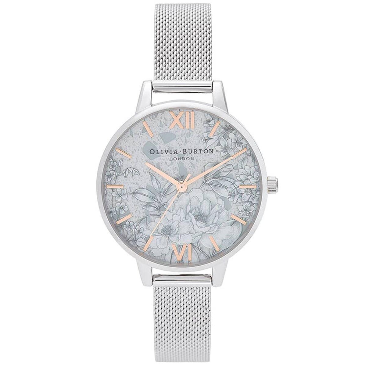 Olivia Burton dameur OB16TZ06 - rustfrit stål, grå mesh