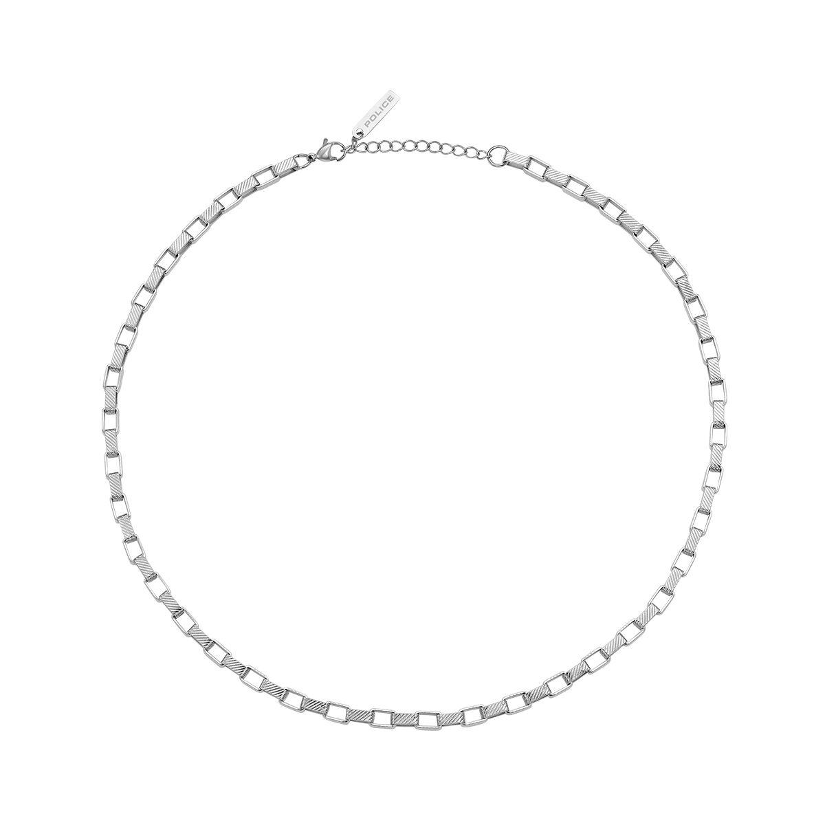 Police halskæde til mænd - stilren sølvfarvet kæde