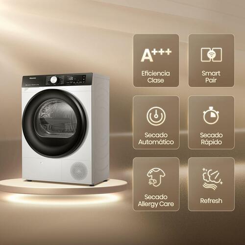 Hisense DH3S902BW3 kondensator-tørretumbler 9 kg - hvid