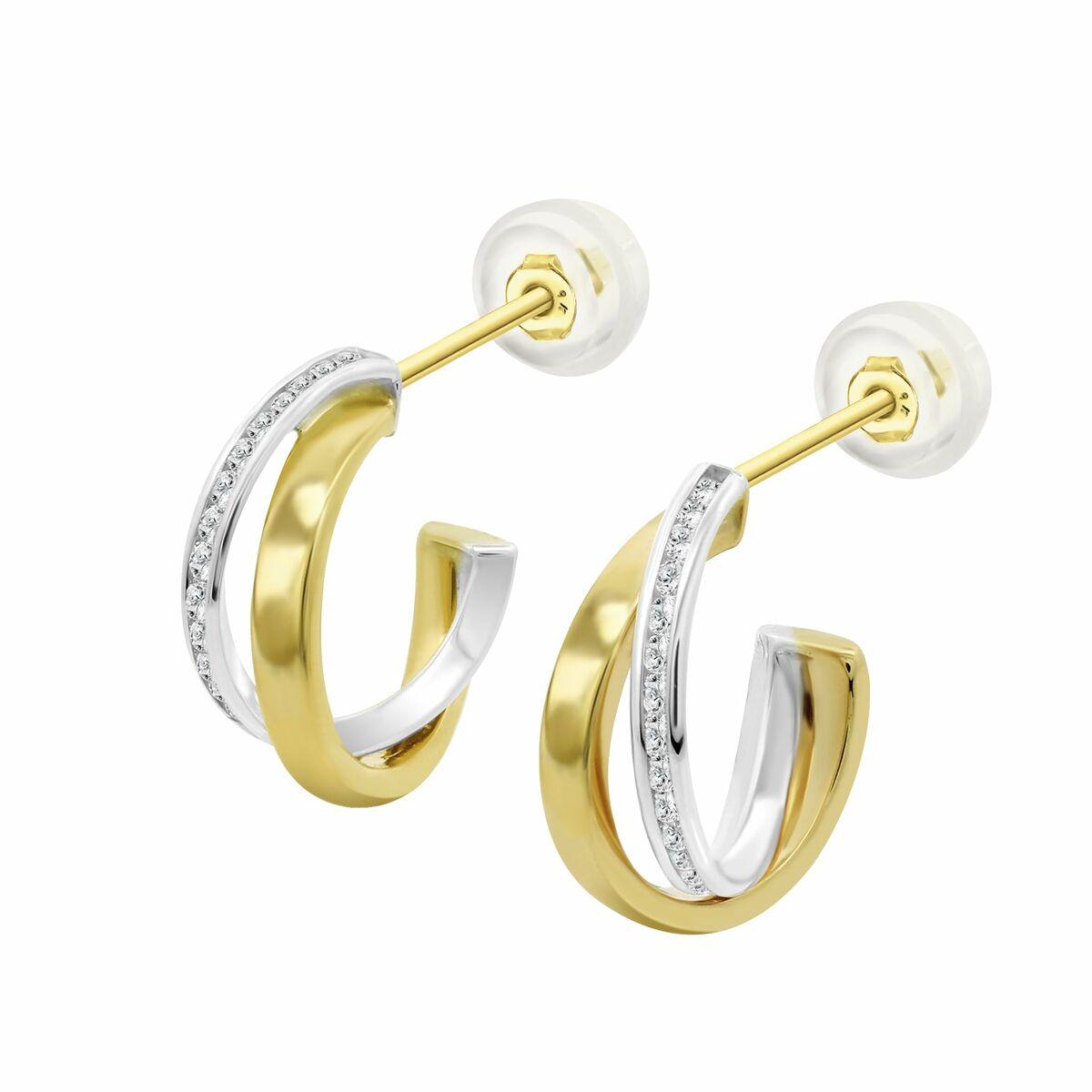 Lotus øreringe til kvinder - elegante creoler i tofarvet design