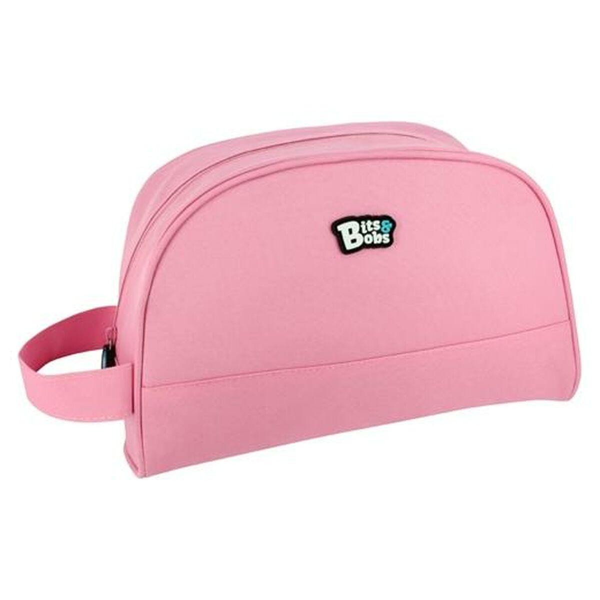 Bits&Bobs rejsetoilettaske - pink, cirkulær 26 × 15 × 12 cm