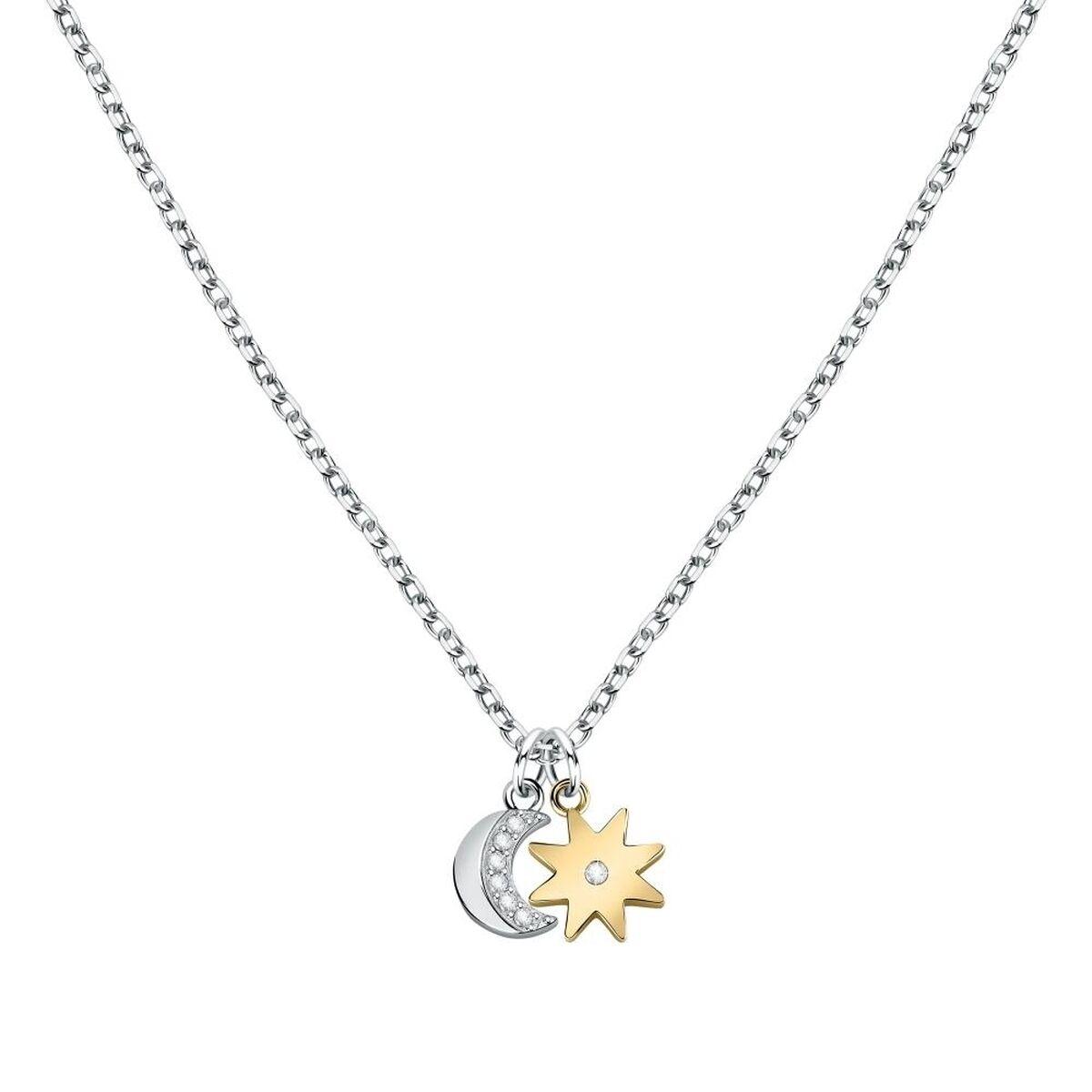 Vedhæng til halskæde - måne og sol, sølv/stål
