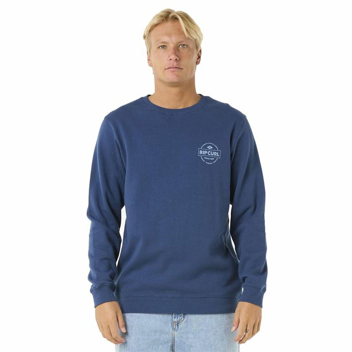Rip Curl Stapler Crew sweatshirt til mænd - Blå (S)