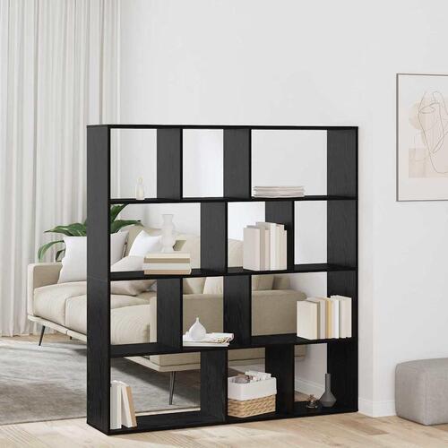 Bogskab Sort eg 132 x 29 x 141.5 cm Konstrueret træ