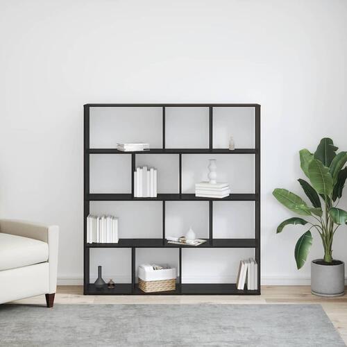 Bogskab Sort eg 132 x 29 x 141.5 cm Konstrueret træ