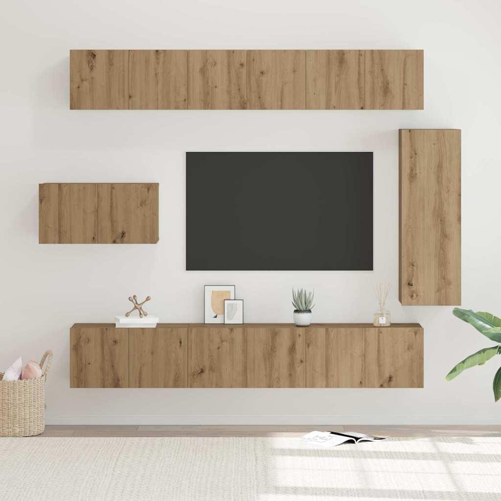 TV-møbelsæt 8 stk artisan eg 30.5 x 30 x 90 cm Konstrueret træ