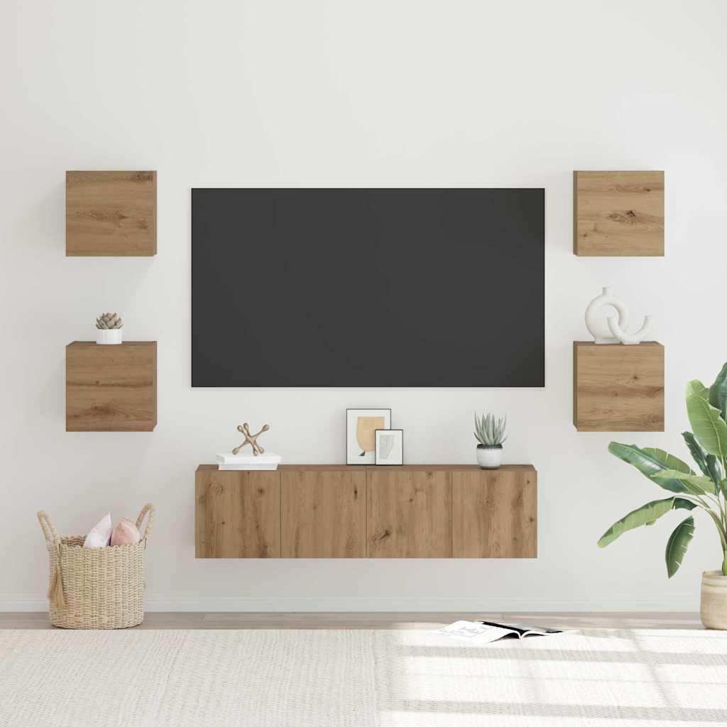 TV-møbelsæt 6 stk artisan eg 60 x 30 x 30 cm Konstrueret træ