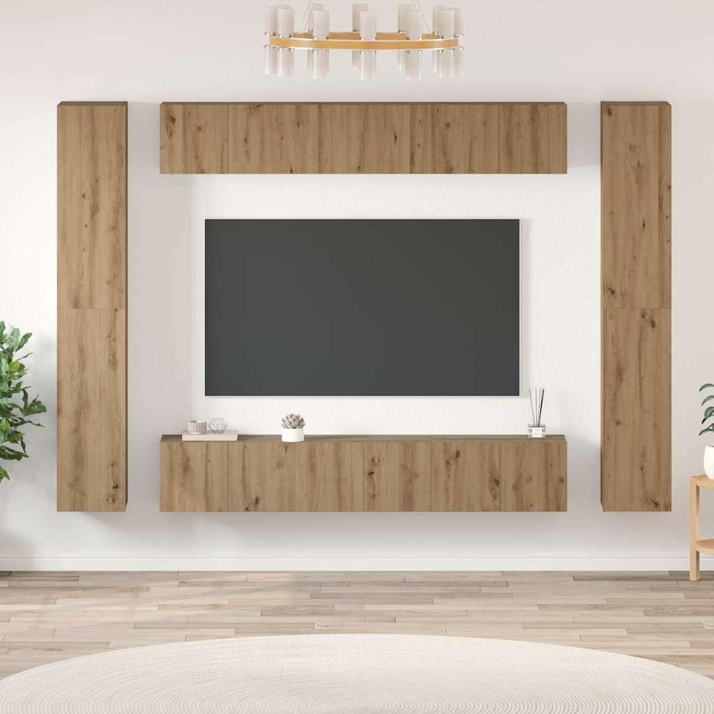 TV-møbelsæt 10 stk artisan eg 30.5 x 30 x 90 cm Konstrueret træ