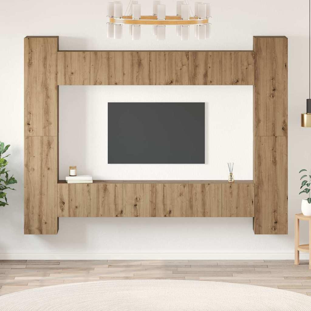 TV-møbelsæt 10 stk artisan eg 30.5 x 30 x 90 cm Konstrueret træ