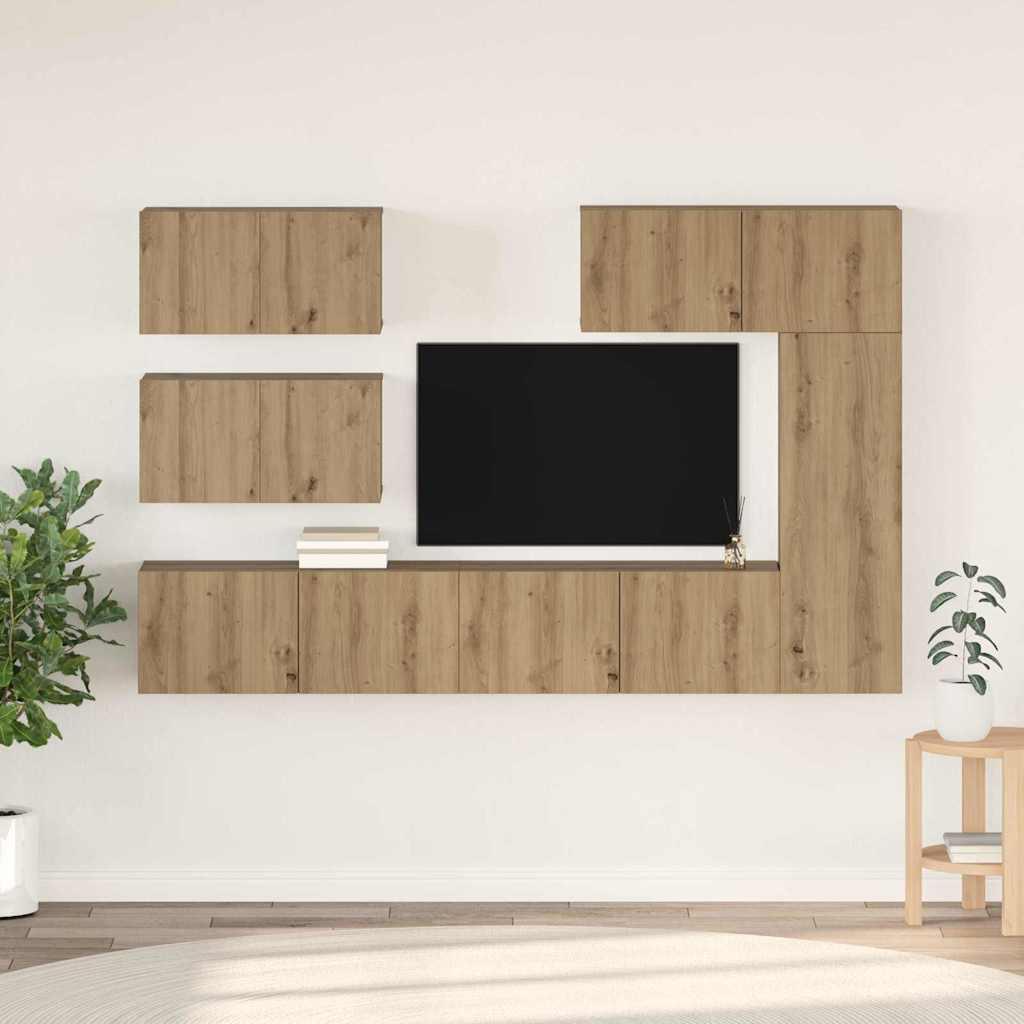 TV-møbelsæt 6 stk artisan eg 30.5 x 30 x 90 cm Konstrueret træ