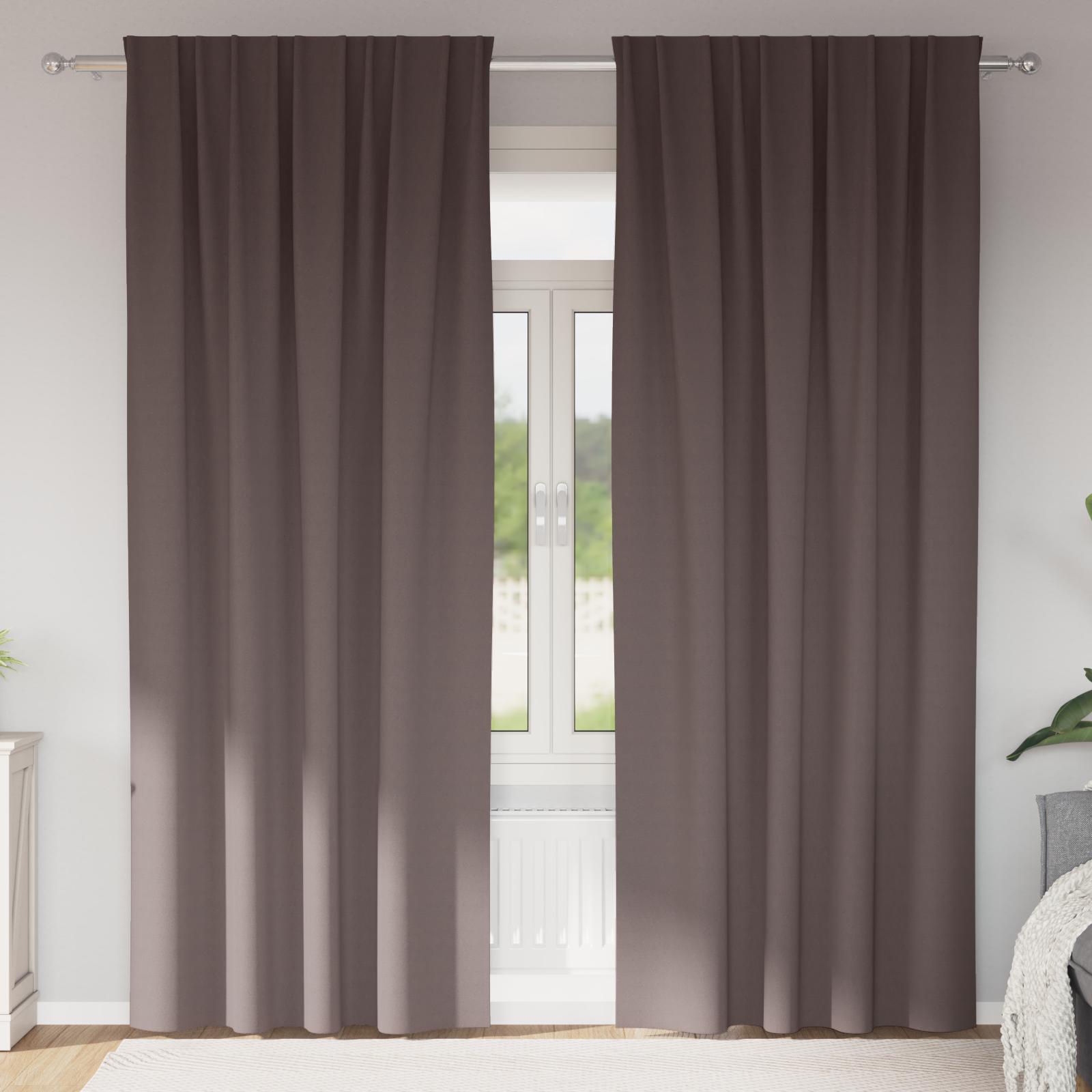 Mørklægningsgardiner med gardiner Mørk Brun Polyester billede