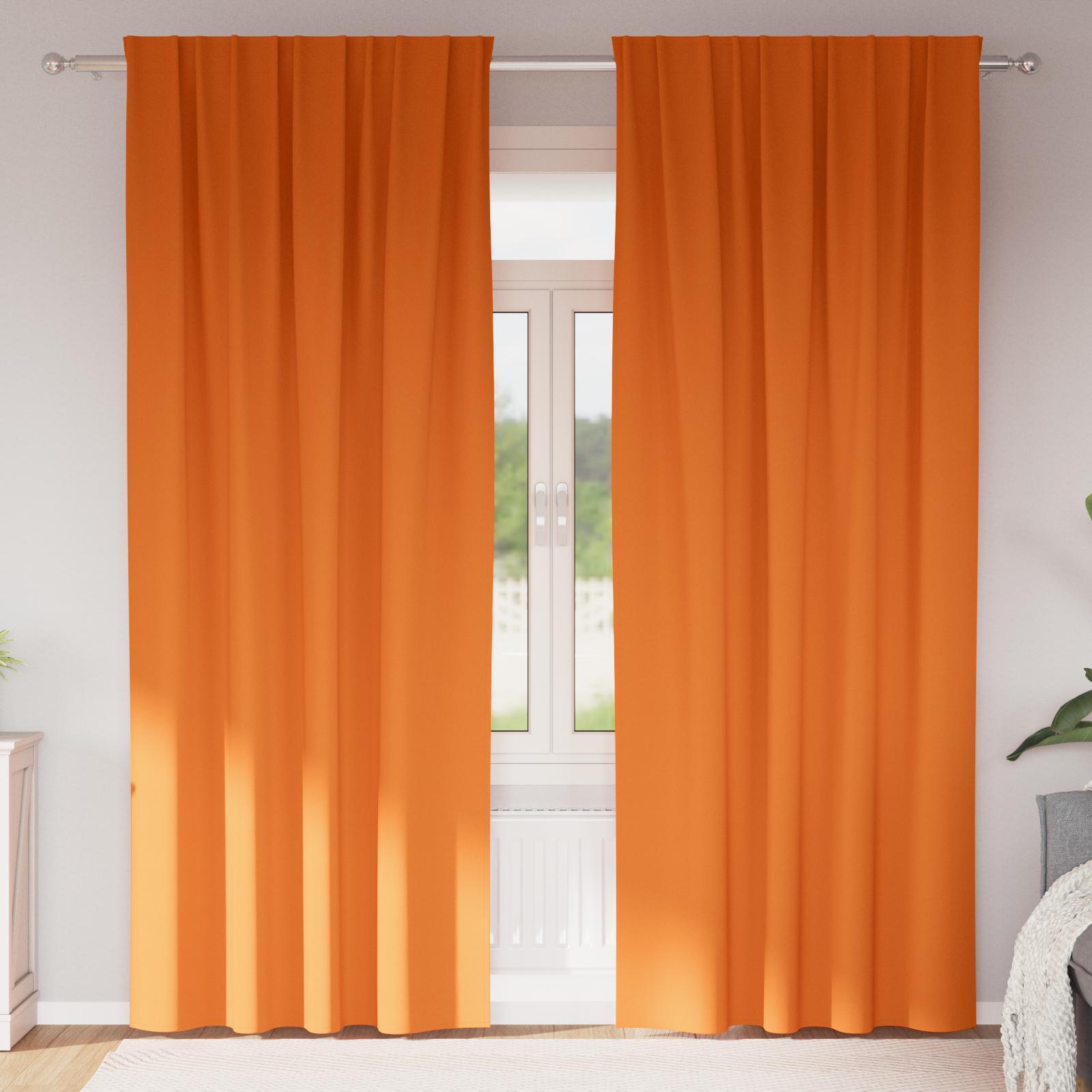 Mørklægningsgardiner med gardiner Bright Orange Polyester billede