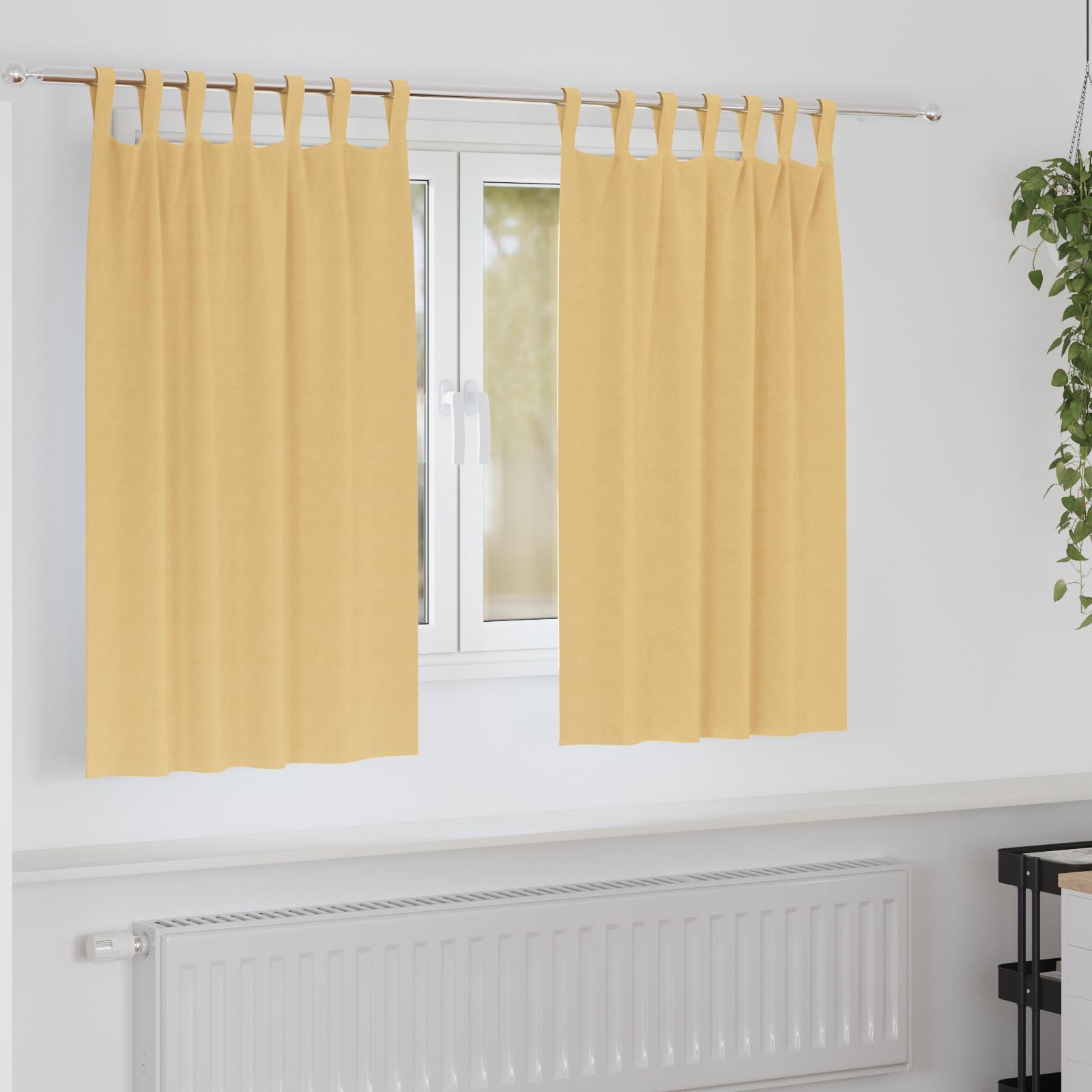 Mørklægningsgardiner Med Ringe 2 Dele 140 X - Beige / 140 cm / Tab tops