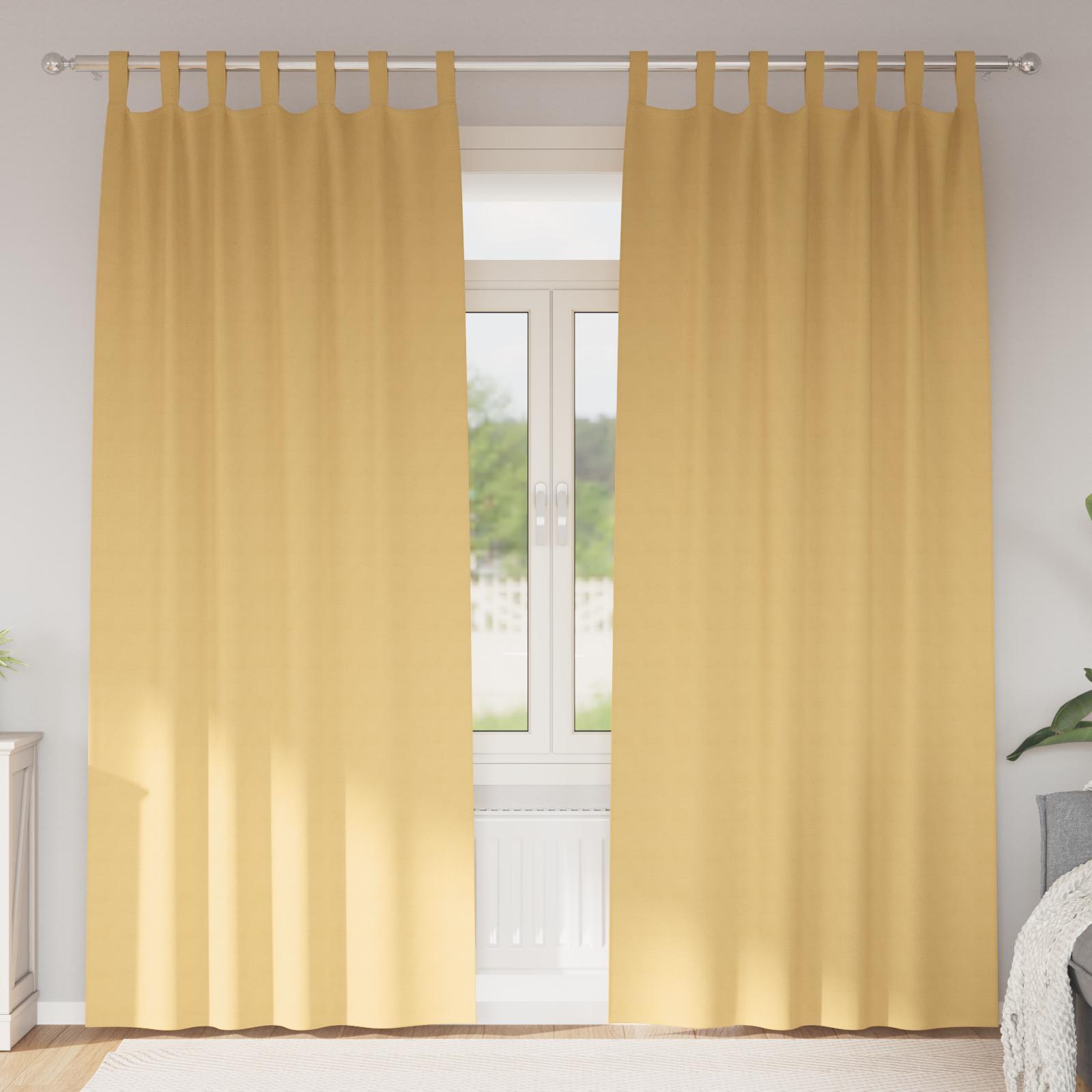 Mørklægningsgardiner Med Ringe 2 Dele 140 X - Beige / 225 cm / Tab tops