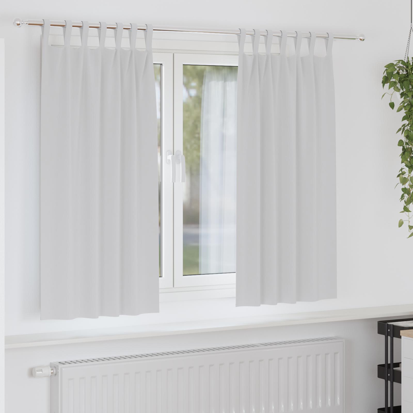 Mørklægningsgardiner Med Ringe 2 Dele 140 X - Lys grå / 175 cm / Tab tops
