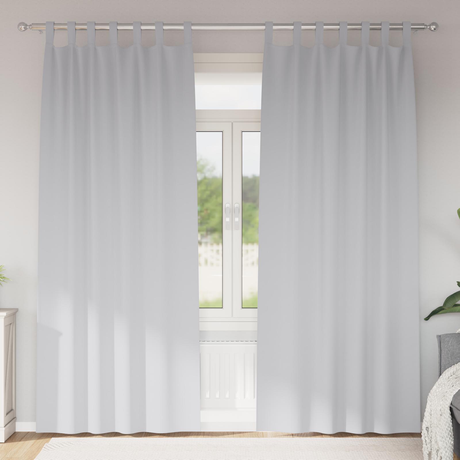Mørklægningsgardiner Med Ringe 2 Dele 140 X - Lys grå / 225 cm / Tab tops