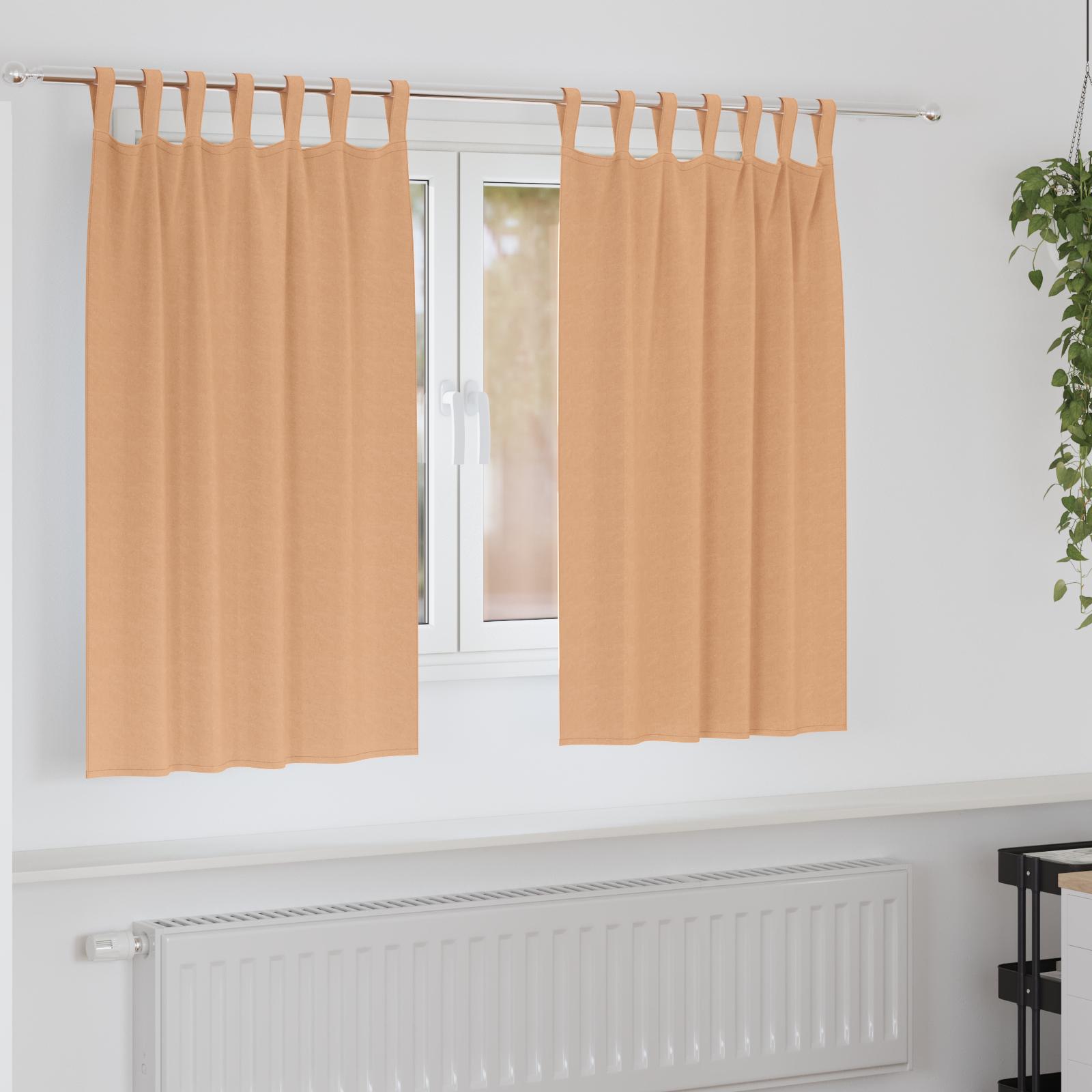 Mørklægningsgardiner med gardiner Lys Brun Polyester billede