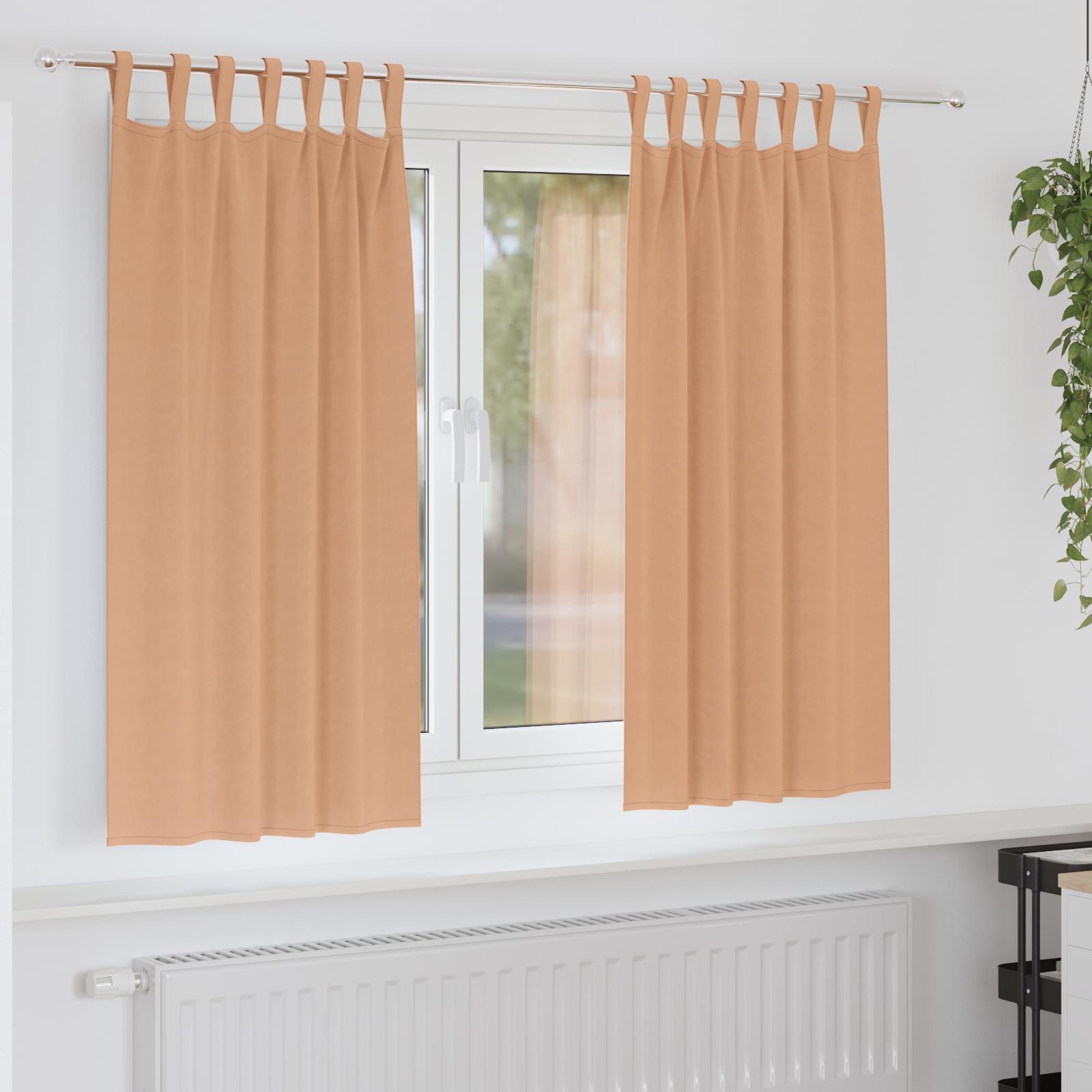 Mørklægningsgardiner med gardiner Lys Brun Polyester billede