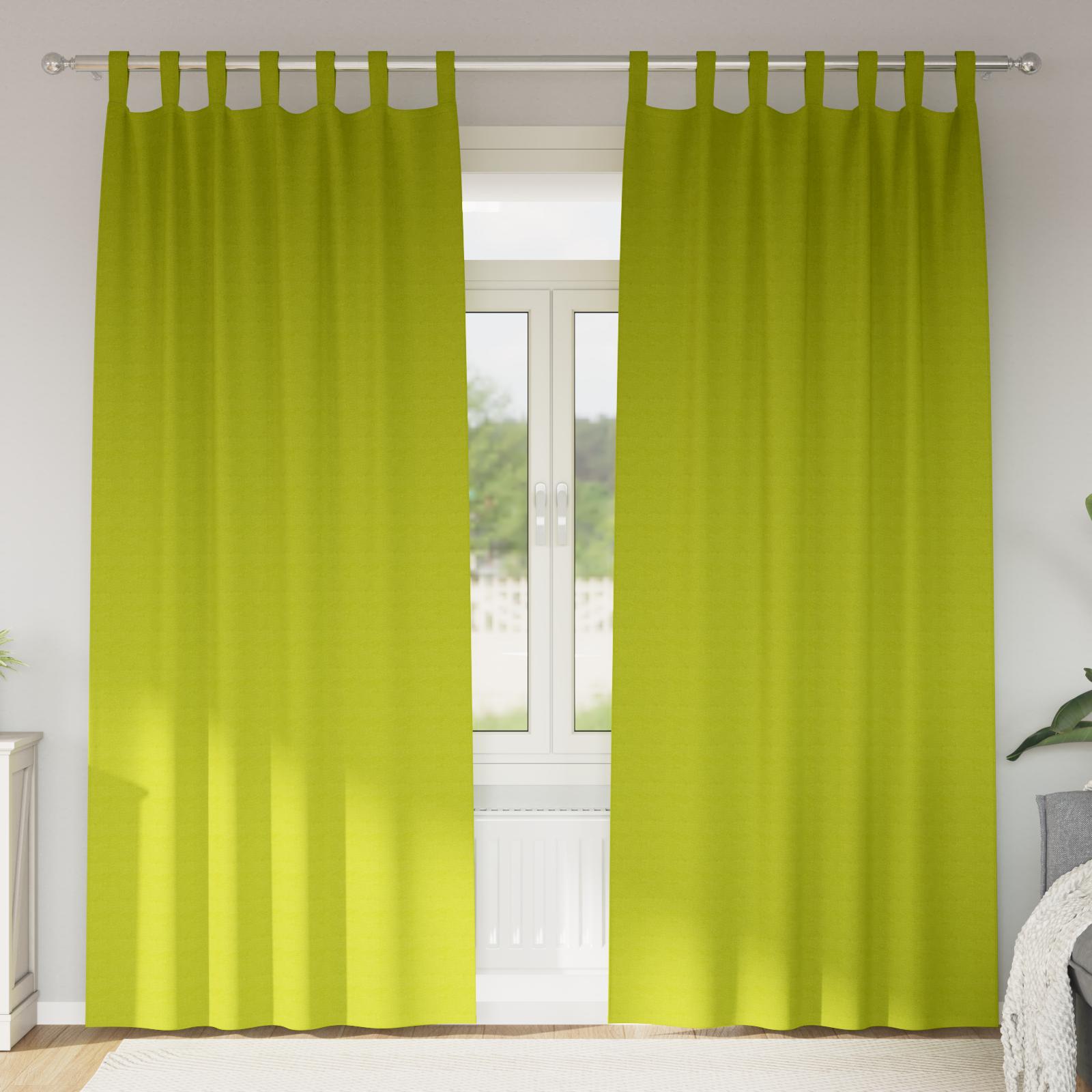 Mørklægningsgardiner med ringe - 2 stk, grøn, 225 × 140 cm