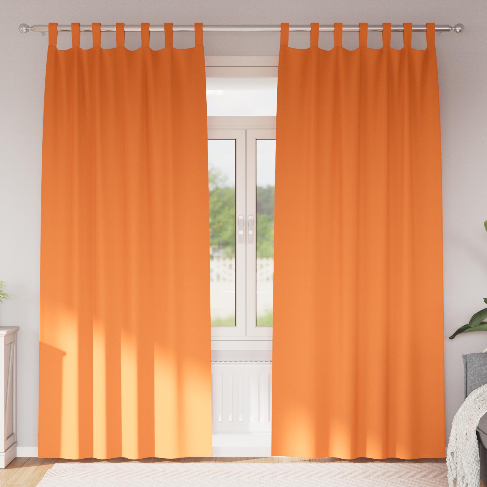 Mørklægningsgardiner Med Ringe 2 Dele 140 X - Lys orange / 225 cm / Tab tops