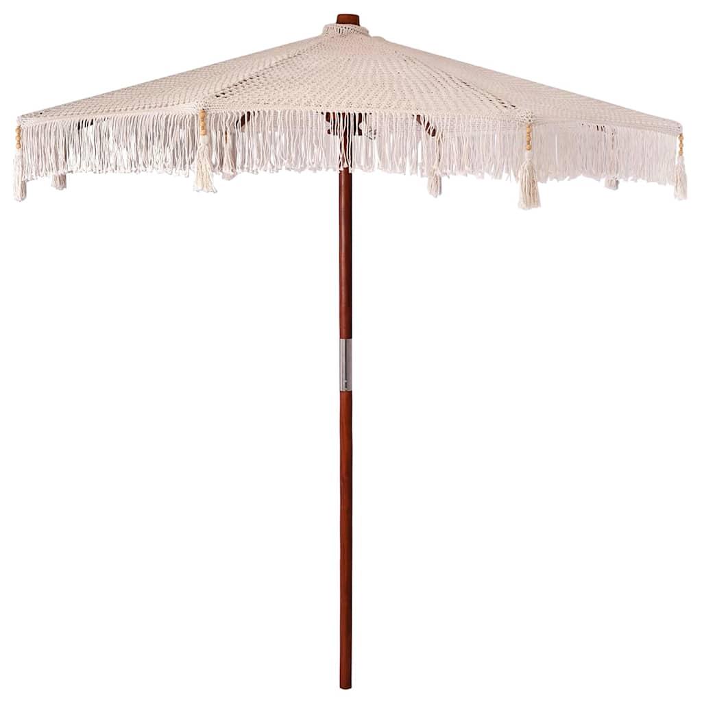 Parasol Andet Creme x 250 cm Bomuld og massivt træ