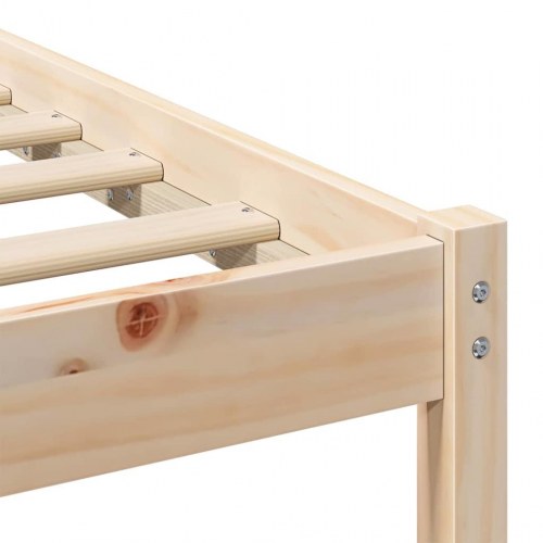 Sengestel med hovedgærde - brun 90 x 190 cm massiv fyrretræ