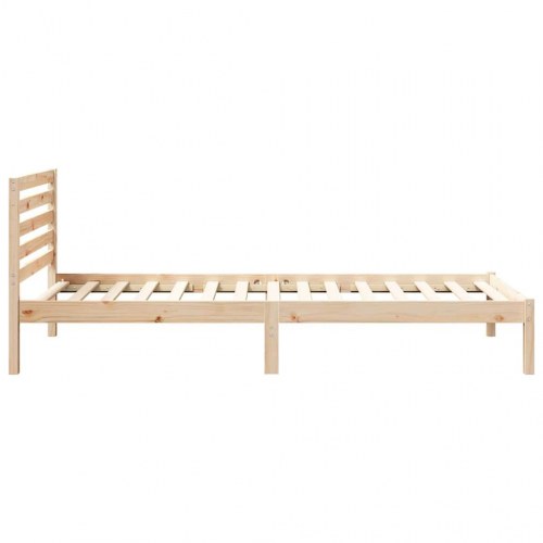 Sengestel med hovedgærde 80 x 210 cm i massiv fyrretræ - brun