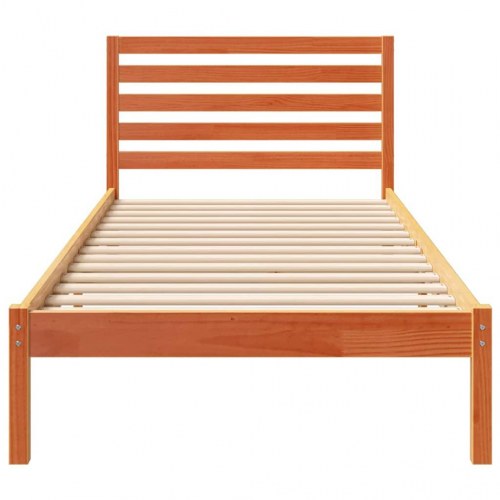 Sengestel med hovedgærde - voks brun 80 x 210 cm