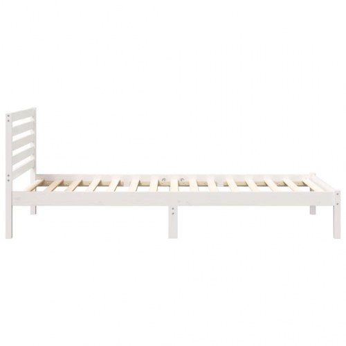 Sengestel med hovedgærde 90 x 210 cm - hvid