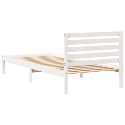 Sengestel med hovedgærde 90 x 210 cm - hvid