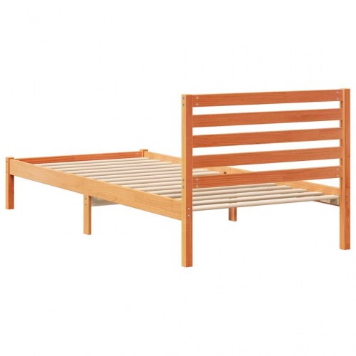 Sengestel med hovedgærde - voks brun 100 x 210 cm