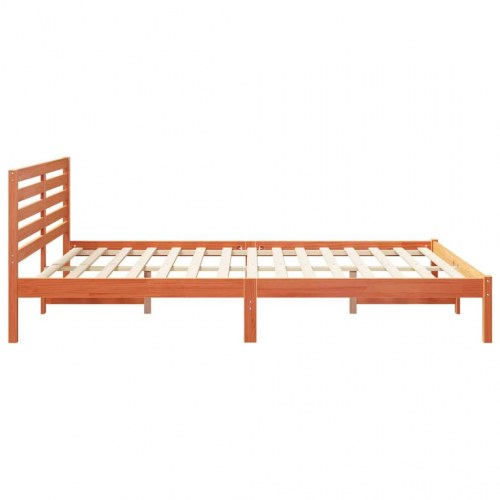 Sengestel med hovedgærde - voks brun - 160 x 210 cm