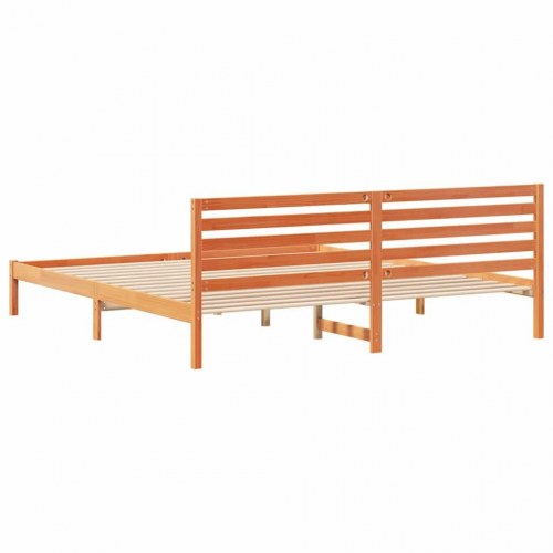 Sengestel med hovedgærde - voks brun 180 x 210 cm