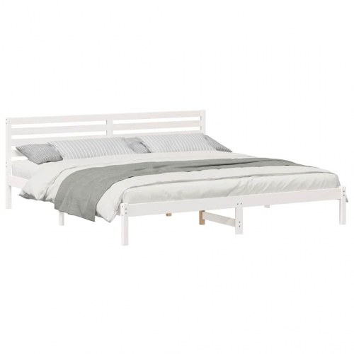 Sengestel med hovedgærde 200 x 210 cm - hvid