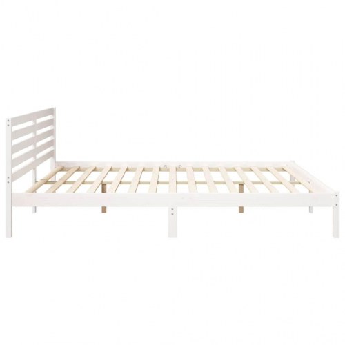 Sengestel med hovedgærde 200 x 210 cm - hvid