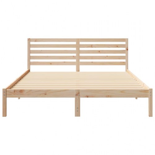 Sengestel med hovedgærde 160 x 220 cm - brun, massiv fyrretræ