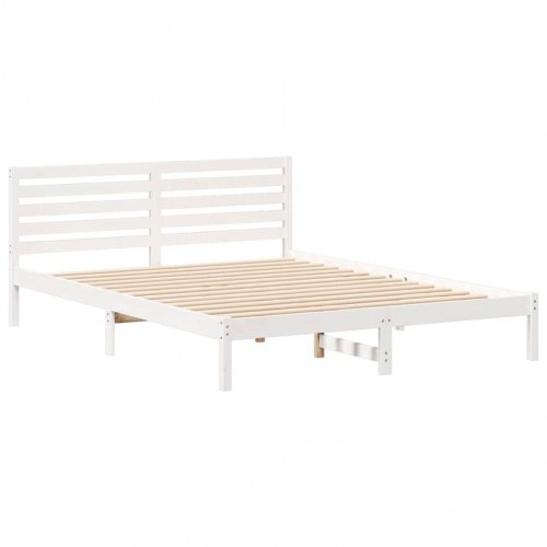 Sengestel med hovedgærde 160 x 220 cm - hvid
