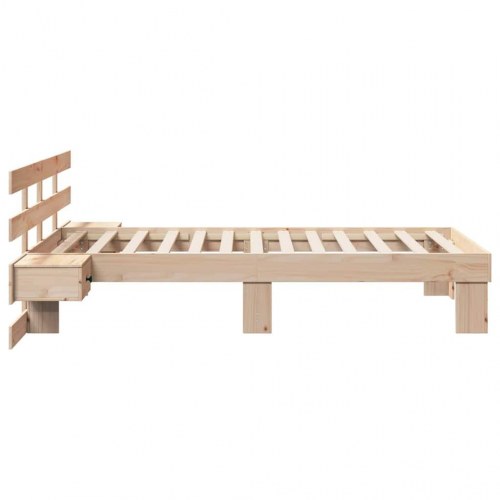 Sengestel med hovedgærde - brun 90 x 200 cm, massiv fyrretræ